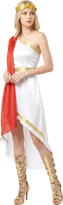Produktbild von Elegante Römerin Damenkostüm weiss-rot-gold - M