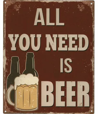Image de Blechschild 1303 You need Beer Krug 20 x 25 cm