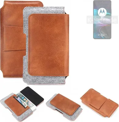 Produktbild von K-S-Trade Handyhülle Schutzhülle kompatibel mit Motorola Edge 30 Gürteltasche Holster Gürtel Tasche Smartphone Tasche Handy Hülle Polyurethan+ Filz,