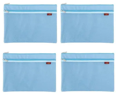 Productafbeelding van 8 documentenmappen, A4-formaat, met rits, waterdicht, blauw