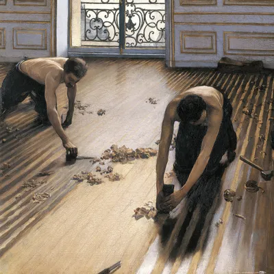 Produktbild von Gustave Caillebotte Kunstdruck Bild - Die Parkettschleifer, 1875 (40 x 40 cm)