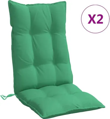 Produktbild von vidaXL Hochlehner-Auflagen 2 Stk. Grün Oxford-Gewebe