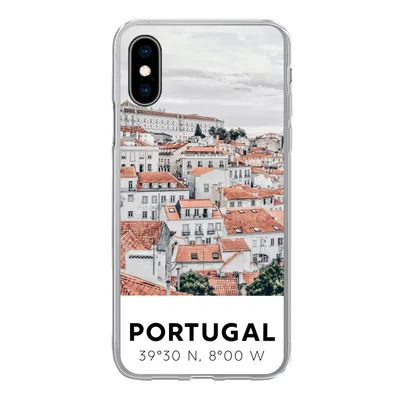Produktbild von MuchoWow® Handyhülle Schutzhülle Hülle für iPhone X Portugal - Europa - Rot - Silhouette Silikon Softcase Handy Hülle - Handyhülle