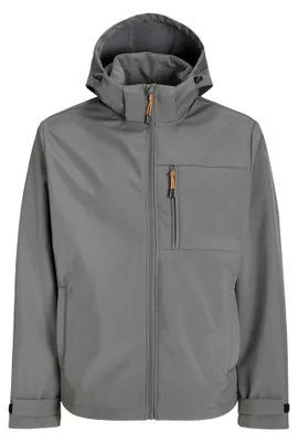 Produktbild von Jack & Jones 12279288_176_XXL, Windbreaker-Jacke, Uni, Erwachsener, Reißverschluss, Polyester, Grau