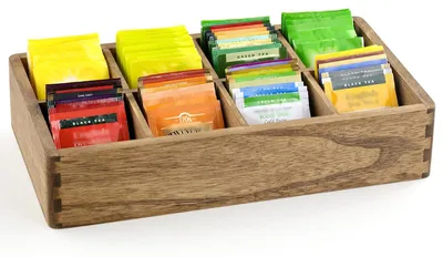 Image de Boîte de rangement en bois avec 8 compartiments pour l'organisation