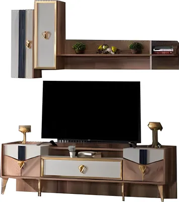 Immagine prodotto di Set da pranzo Mobile TV + scaffale 2 pezzi Mobili in legno Arredo moderno