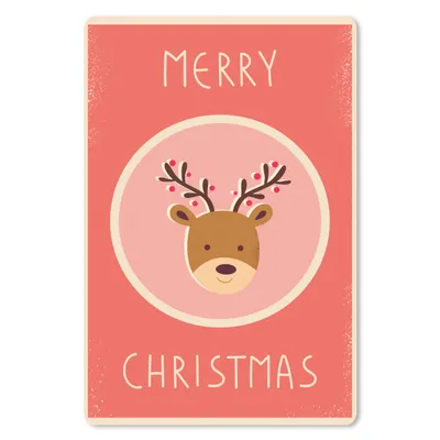 Produktbild von MuchoWow® Mauspad Mousepad Rentier - Zitate - Weihnachten - Frohe Weihnachten - Rot - Vintage 40x60 cm - Mousepads - Maus Mat - Pad - Mausunterlage - Schreibtisch Accesoire