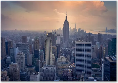 Produktbild von Tulup® Glas-Bild - 100 x 70 - Wandbild aus Glas - Wandkunst - Wandbild hinter gehärtetem Sicherheitsglas - Sehenswürdigkeiten & Architektur - Manhattan New York - Grau