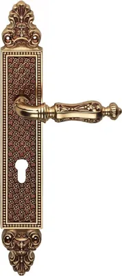 Produktbild von Casa Padrino Barock Türgriff Set Französisches Gold 15,5 x H. 37 cm - Messing Türklinken