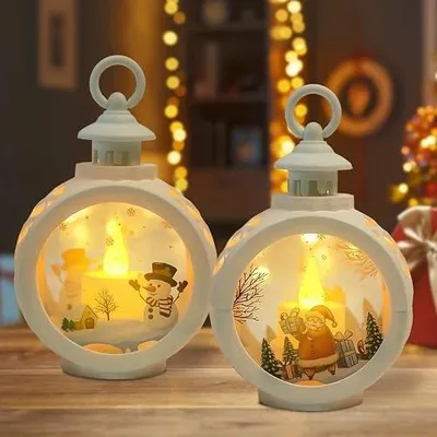 Zdjęcie produktu dla Latarnia bożonarodzeniowa LED vintage 2 sztuki na święta