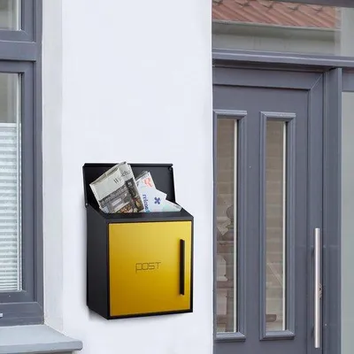 Produktbild von Famanu Briefkasten Wandbriefkasten - Schwarz und Grün