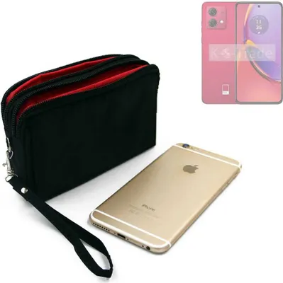 Produktbild von K-S-Trade Schutz Hülle Handy Hülle kompatibel mit Motorola Moto G84 5G Gürteltasche Travelbag Handytasche mit Zusatzfächern, schwarz