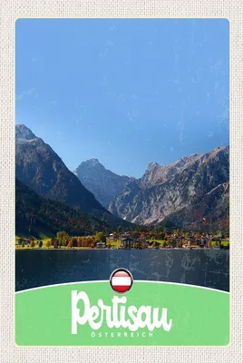 Produktbild von vianmo Holzschild 18x12 cm Pertisau Österreich Seesicht Bildmotiv Reisemotiv Abenteuer Reisen