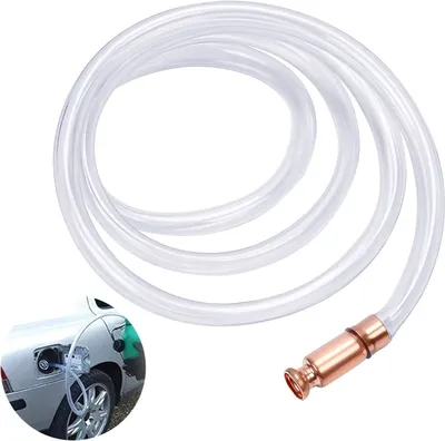 Imagen del producto de Bomba manual con válvula de autocebado, de 187 cm, con manguera transparente, para agua y diésel