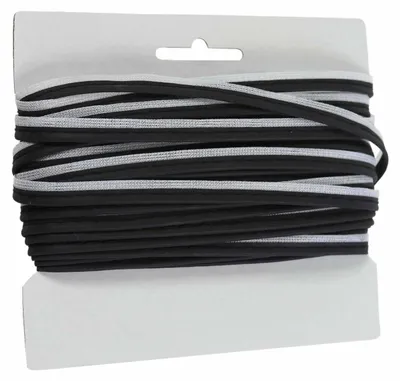 Produktbild von 5m Paspelband 10mm Besatzband Biesenband mit Farbwahl, Farbe:schwarz