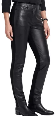 Produktbild von David Moore - Damen Lederhose Materialmix Lammnappa schwarz : 34
