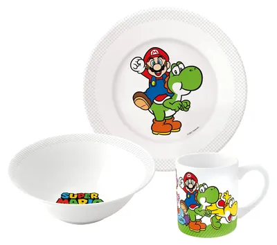 Imagen del producto de Conjunto de desayuno de Nintendo Super Mario (tazón, taza, plato)