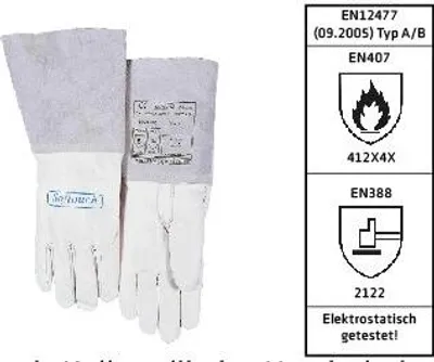 Produktbild von Elmag 5-Finger-Schweißerhandschuhe WELDAS 10-1005 L, 59144