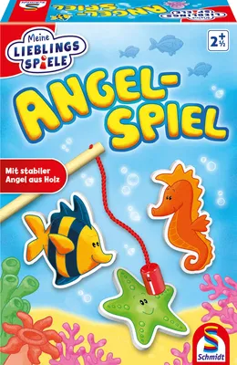 The image shows the packaging of a children's fishing game with cartoon sea creatures.