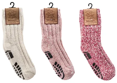 Produktbild von 3 Paar TippTexx 24 Kinder ABS-Norwegersocken Stoppersocken, Rosatöne, Gr. 35-38