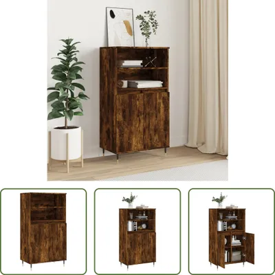 Produktbild von The Living Store Highboard Räuchereiche 60x36x110 cm Holzwerkstoff