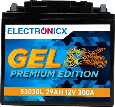 Produktbild von Electronicx GEL-53030L GEL Motorradbatterie 29Ah 12V ▶ Motorrad Scooter Roller Quad ATV - wartungsfrei zyklenfest auslaufsicher