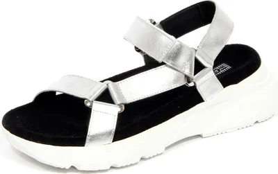 Produktbild von G1592 sandalo donna HOGAN H466 silberne Ledersandale Damen