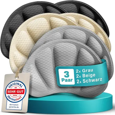 Produktbild von EDELFELD - Unsichtbare Fersenpolster gegen Rutschen & Blasen [3 Paar] - Atmungsaktiver Fersenschutz aus Memory Foam Schuheinlagen für zu große Schuhe
