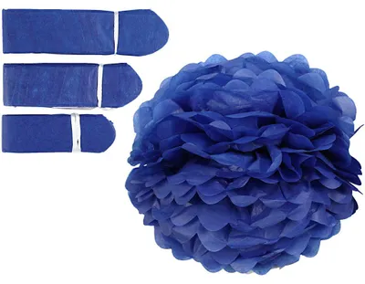 Produktbild von Seidenpapier-Pompons, D 20+24+30 cm, 16 g, Dunkelblau, 3 Stk/ 1 Pck [HOB-590004]