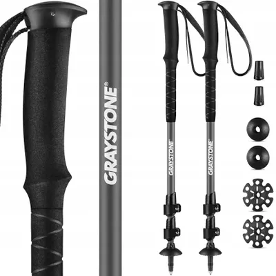 Graystone G2 Trekkingstöcke, faltbar, 61–135 cm, 2 Stück, mit EVA-Griffen