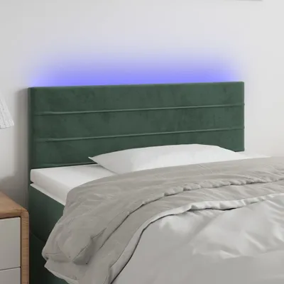 Produktbild von "2026 Promotion" LED Kopfteil - fürs Schlafzimmer - Dunkelgrün 100x5x78/88 cm Samt - Bettkopfteil CC5823