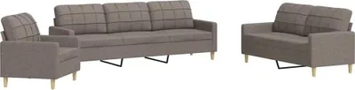 Produktbild von vidaXL 3-tlg. Sofagarnitur Taupe Stoff