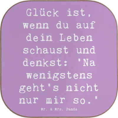 Produktbild von Mr. & Mrs. Panda Untersetzer für Gläser Spruch Glück Gemeinsam - Lavendeltraum - Geschenk, Stimmung, Motivation, Coaster, Optimismus, Liebe, Gefühl, Holzuntersetzer