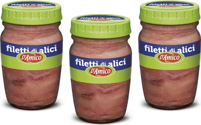 Produktbild von 3x D'Amico Filetti di Alici Sardellenfilets in Sonnenblumenöl Sardellen 80g