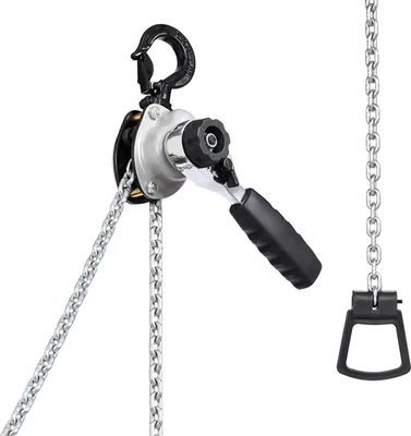 Produktbild von SucceBuy Mini-Hebelzug mit 1/2T Kapazität, Handkettenzug, 6 m Hub, robuste G80-Stahllegierungskette und mechanischer Doppelsperrklinkenbremse, Kettenzug mit 360° drehbaren Haken, geeignet für Lager, Bauprojekte und Garagen