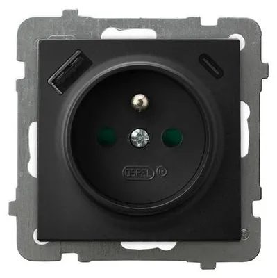 Immagine prodotto di Ospel AS GP-1GZPUSBAC/m/33, presa con USB A e C, nera