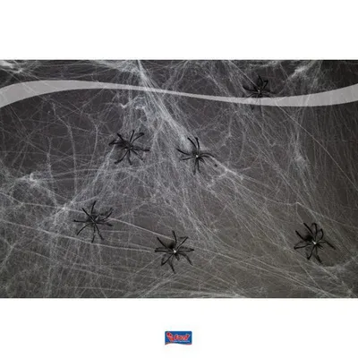 Obrázek produktu pro Pavučina bíla 20g + 6 pavouků - Halloween