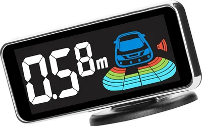Zdjęcie produktu dla Czujnik parkowania, system radaru cofania z 4 czujnikami, wykrywanie odległości, wyświetlacz LCD, sygnał dźwiękowy