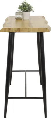 Obrázek produktu pro Hela Tische, barový bistro stůl Gabi - deska stolu stromový okraj divoký dub, potah melamin - kovový rám kulatá trubka černá - rozměr 120x60x108 cm