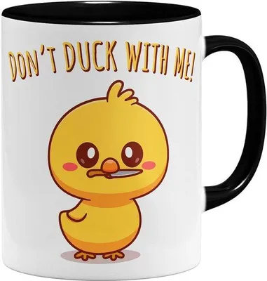 Produktbild von Tasse mit lustigem Entenmotiv - 325 ml - Schwarz