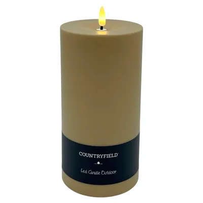 Produktbild von Countryfield LED Kerze Patio beige Außen 3D-Flamme Timer 10x22,5 cm