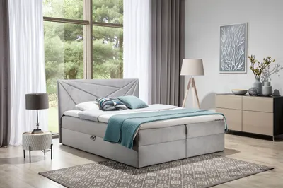 Produktbild von Boxspringbett Schlafzimmerbett CARLITA 160x200cm Grau