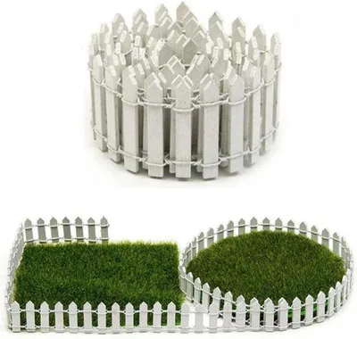 Zdjęcie produktu dla Miniaturowy ogród wróżek DIY zestaw drewniany płot terrarium domek dla lalek wystrój 90x5cm