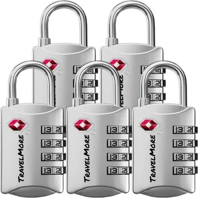 Produktbild von Kofferschlösser – Silber – 4-stellig – TSA- – für Gepäck