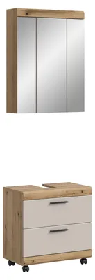 Produktbild von xonox.home Badkombination auf Rollen Scout Evoke Oak Nachbildung/ - B/H/T: 60x191x34 cm
