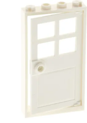 Produktbild von 1x Lego Tür Rahmen 1x4x6 weiß Türblatt weiß Haus Fenster 60623 60596