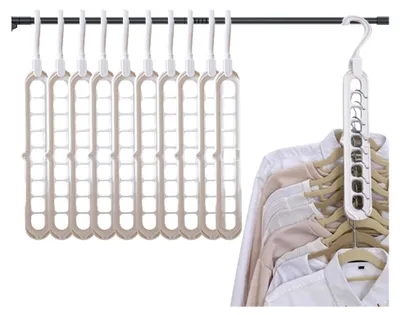 Produktbild von 9-in-1 Kleiderbügel, kaskadierende Kleiderbügel, Multi-Bügel Organizer, für Kleiderschrank (10 Stück)