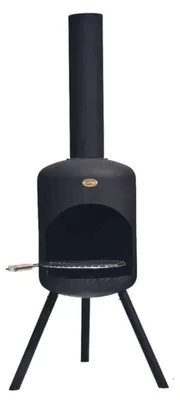 Obrázek produktu pro Zahradní krb z černé oceli s grilem