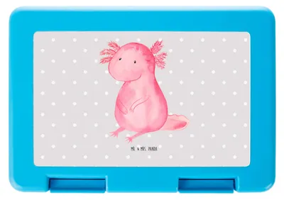 Produktbild von Mr. & Mrs. Panda Bento Box Axolotl Niedlich - Grau Pastell - Geschenk, Essensbox, Snackbox, Lebensweisheit, Vorratsbehälter, Freundin, Liebe, Lebensstil, Lunchbox