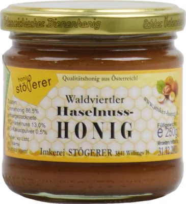 Produktbild von Honig mit Haselnuss 250g